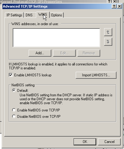 Advanced TCP Settings