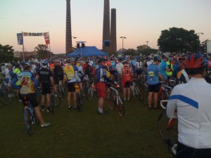 The starting line The starting line, around 5:50am
